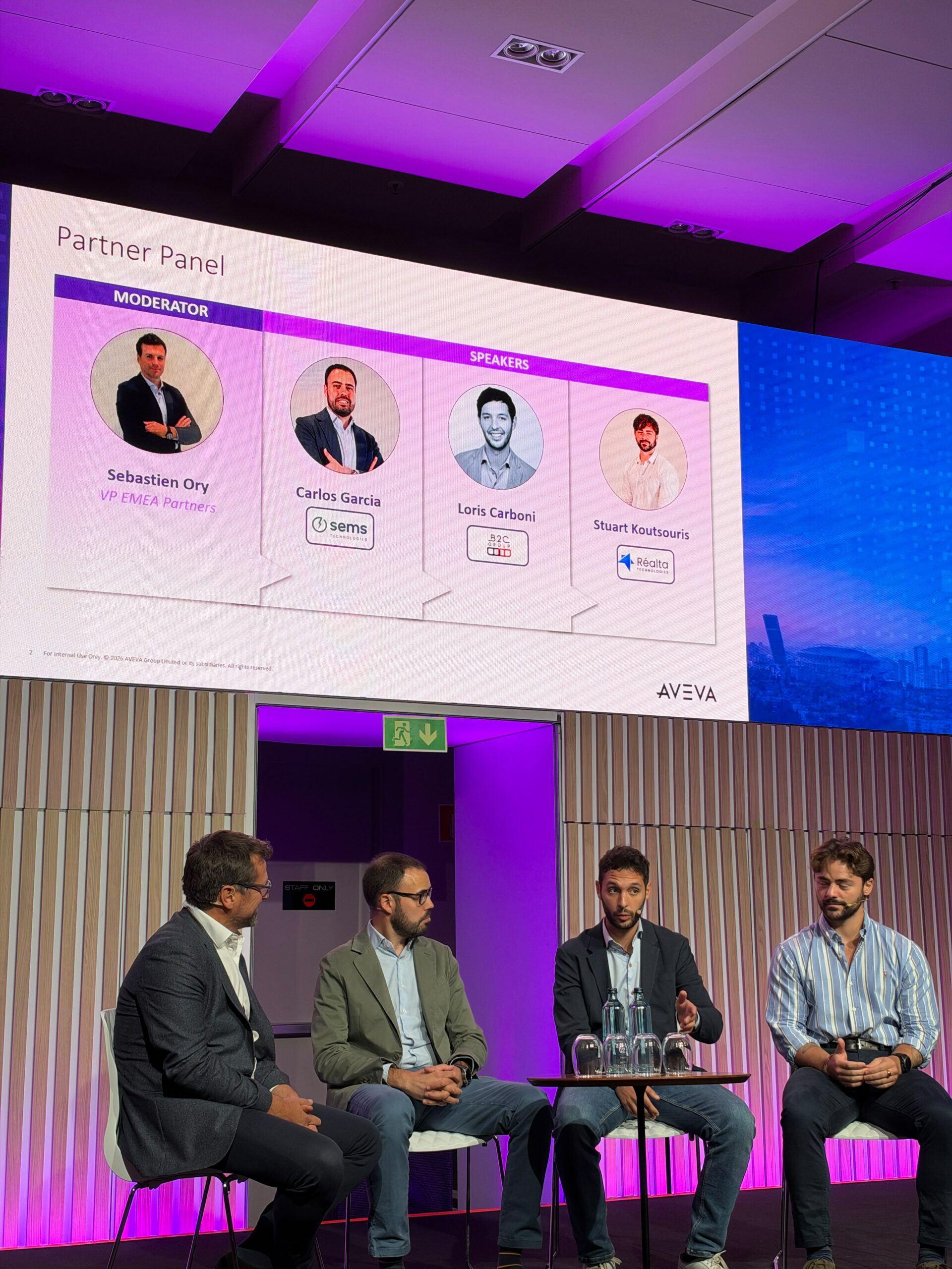 : Partner Panel d’AVEVA Enable EMEA 2026 à Madrid, avec Loris Carboni (B2C Engineering)